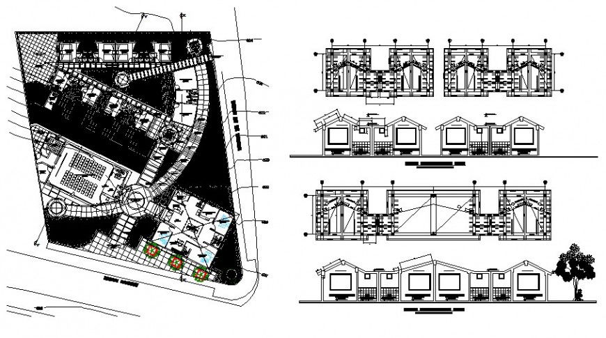 Clinic area plan and elevation in auto cad