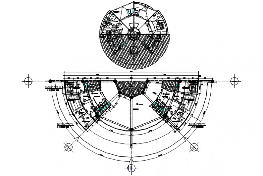 Clinic B type with fifth floor in autocad file