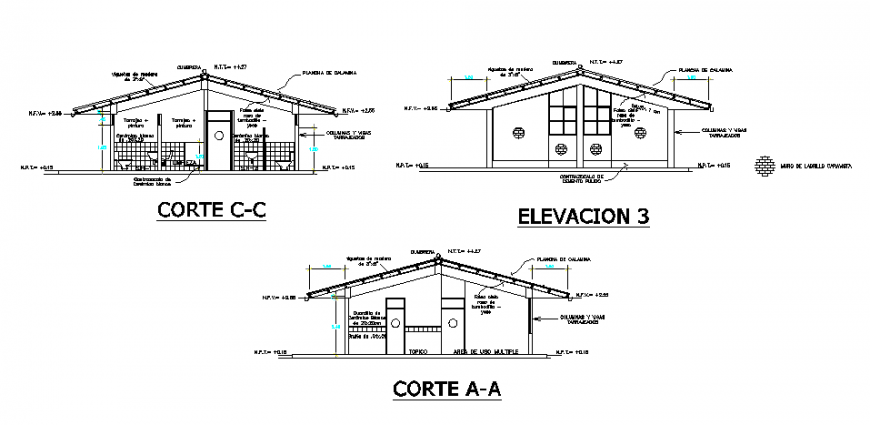 Clinic detail elevation, plan and section autocad file