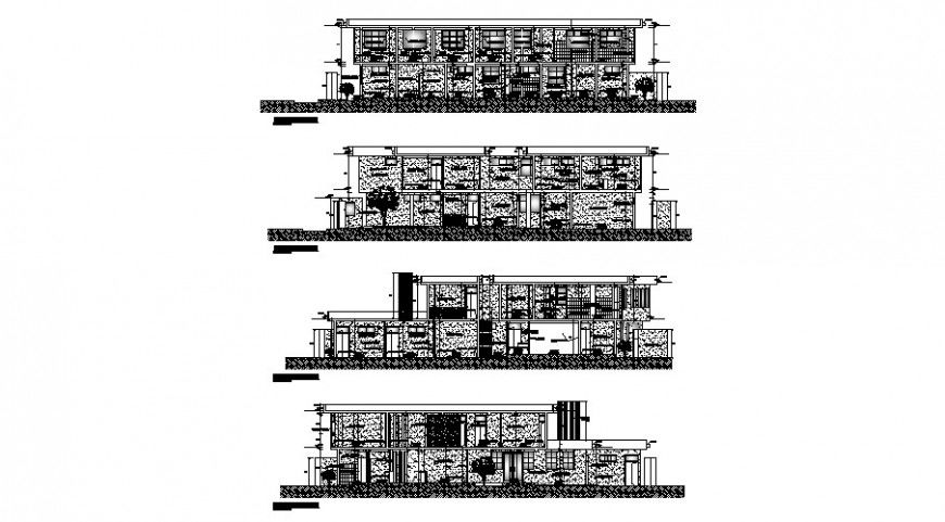 Clinic different section view in auto cad file