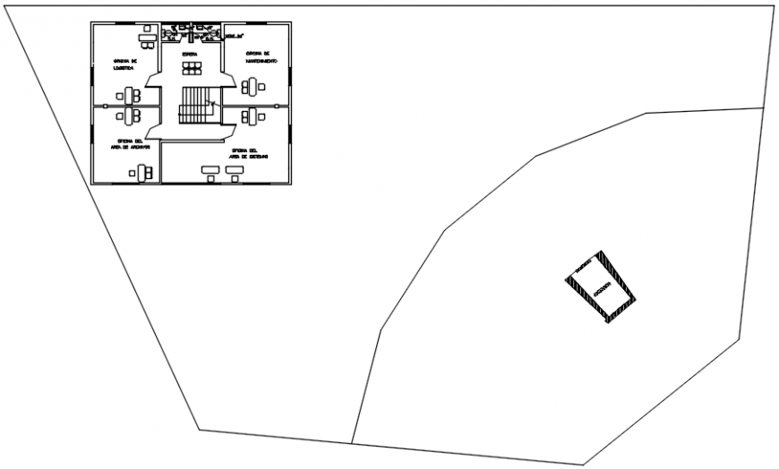 Clinic fifth floor plan with exit route in AutoCAD