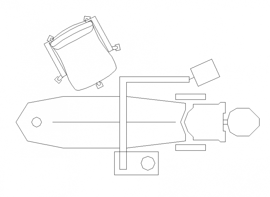 Clinic furniture blocks top view elevation cad drawing details dwg file