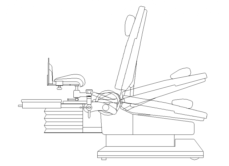 Clinic furniture side elevation cad block details dwg file