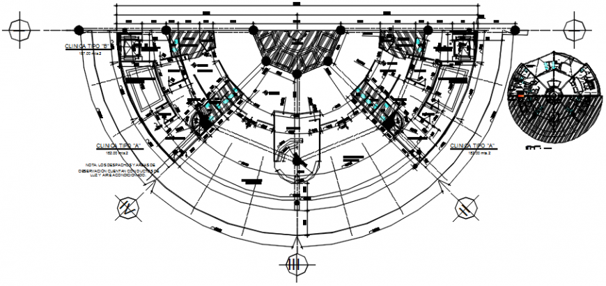 Clinic of type A ground floor plan in AutoCAD file
