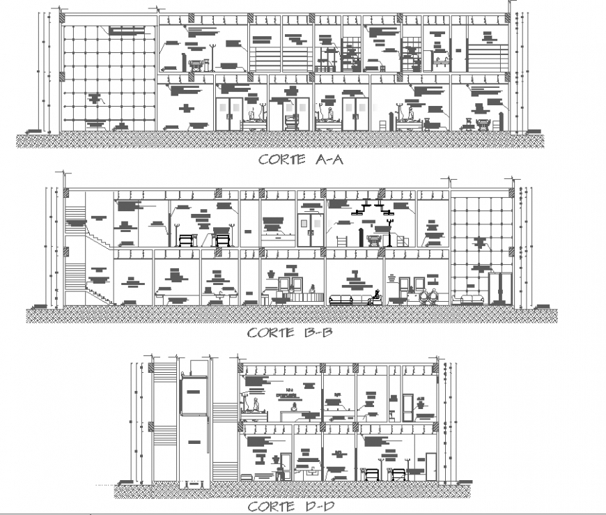 Clinic section drawing in dwg file.