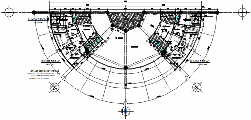 Clinic type B fourth floor plan in AutoCAD file