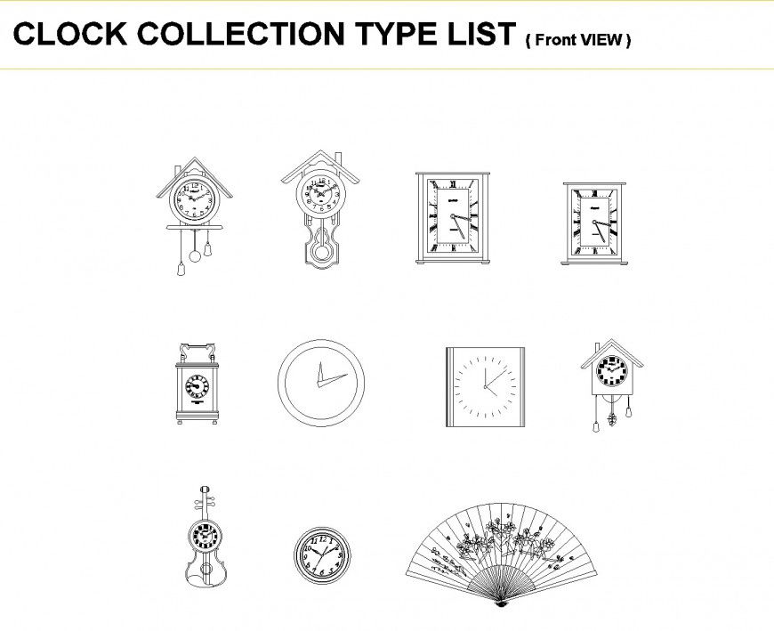 Clock collection plan autocad file
