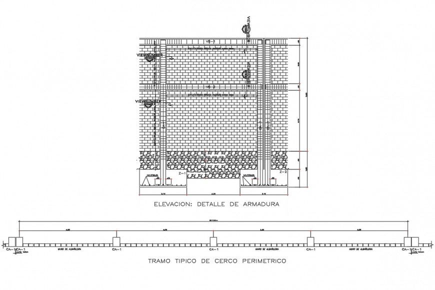 Closed perimeter concrete armor construction details dwg file
