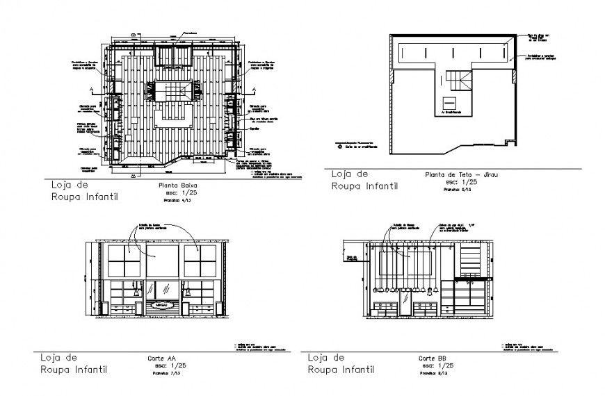Clothes Store CAD DWG Plan with Interior Layout and Furniture Details