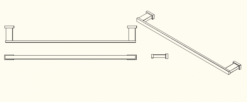 Clothing hanger detail elevation and plan autocad file