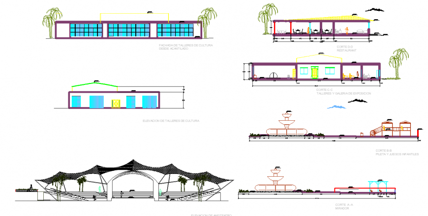 Club drawing with detail in dwg file.
