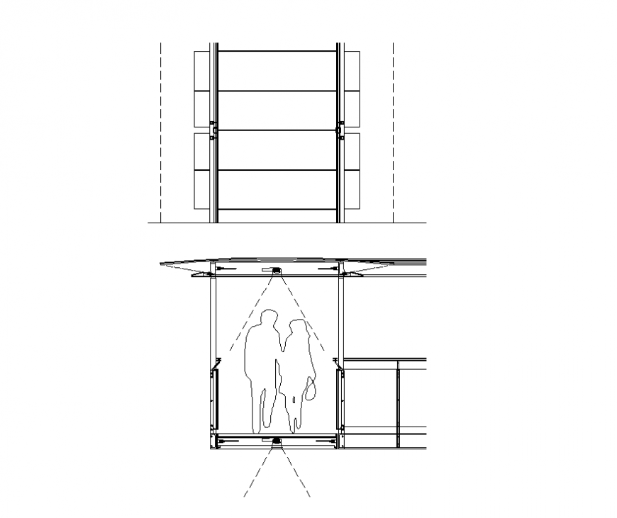Club entry gate detail elevation 2d view layout autocad file
