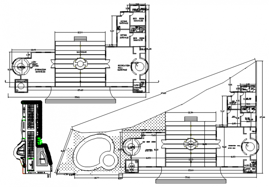 Club house 2d view CAD drawing detailing in autocad software file