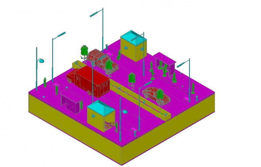 Club house 3d model detail dwg file