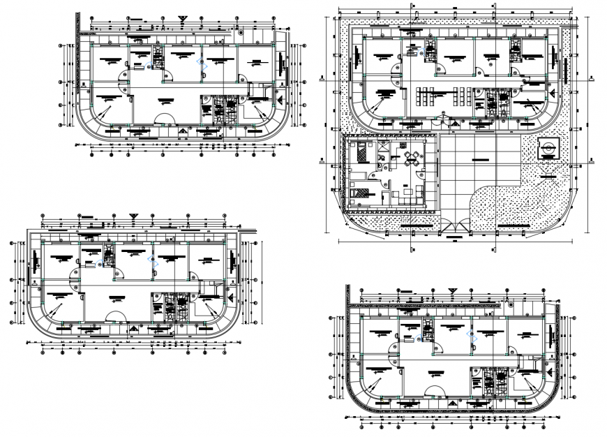 Club house floor plan distribution cad drawing details dwg file
