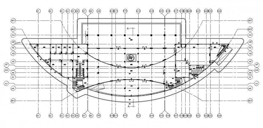 Club house layout plan cad file