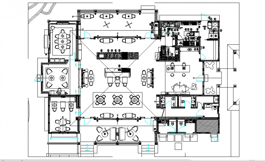 Club house lounge architecture layout plan details dwg file