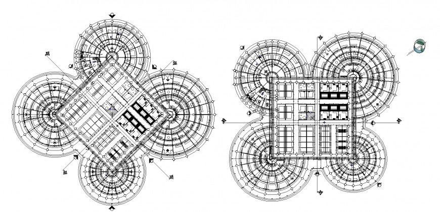 Club house on new CG road layout plan in dwg AutoCAD file.