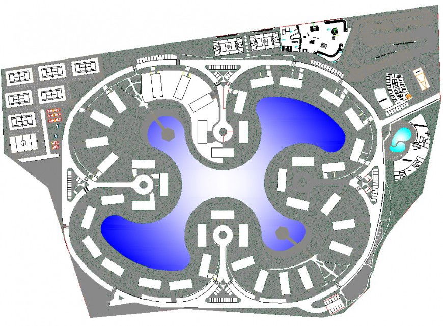 club house swimming pool project detail cad file