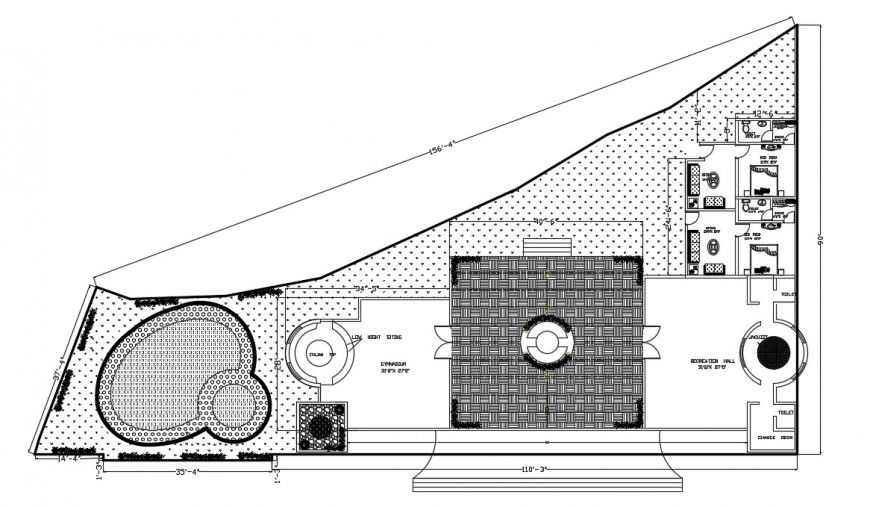 Club house working plan cad file