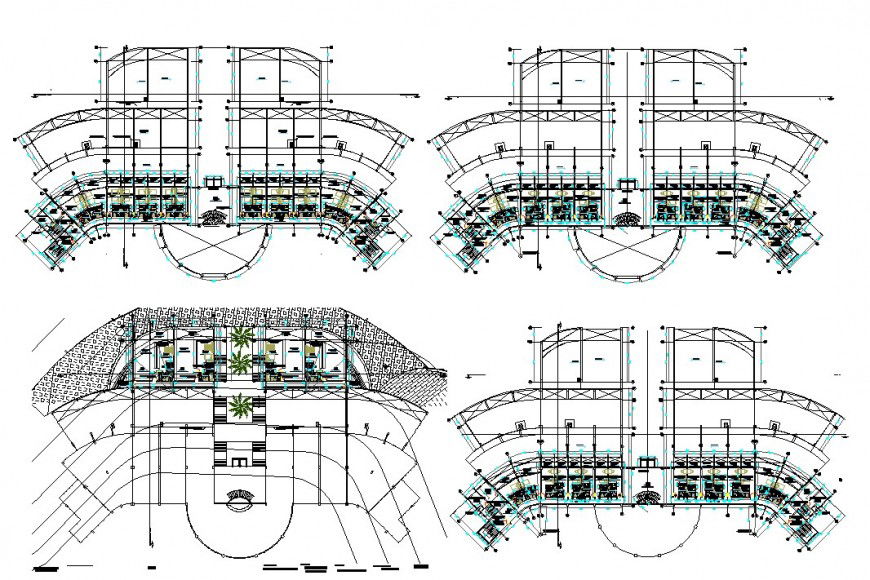 Club house working planning autocad file