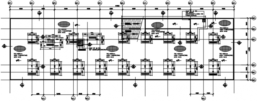 Clubhouse distribution plan and structure cad drawing details dwg file