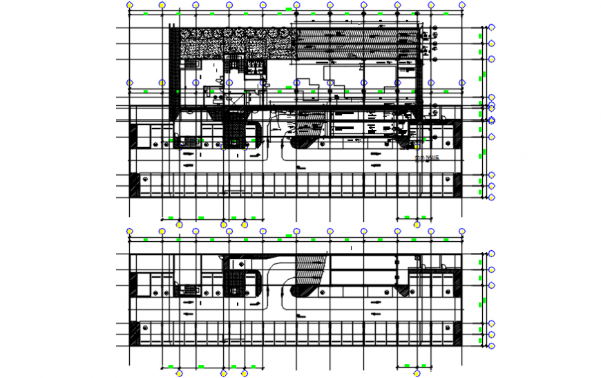 Clubhouse floor distribution and landscaping structure details dwg file