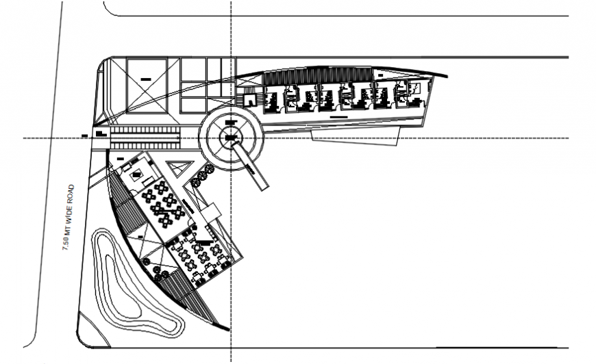 Clubhouse floor site layout plan cad drawing details dwg file