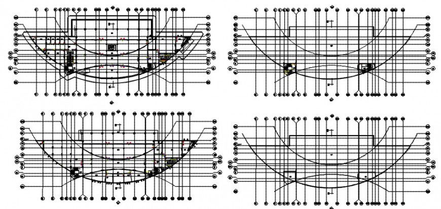 Clubhouse stairs sections and structure details dwg file