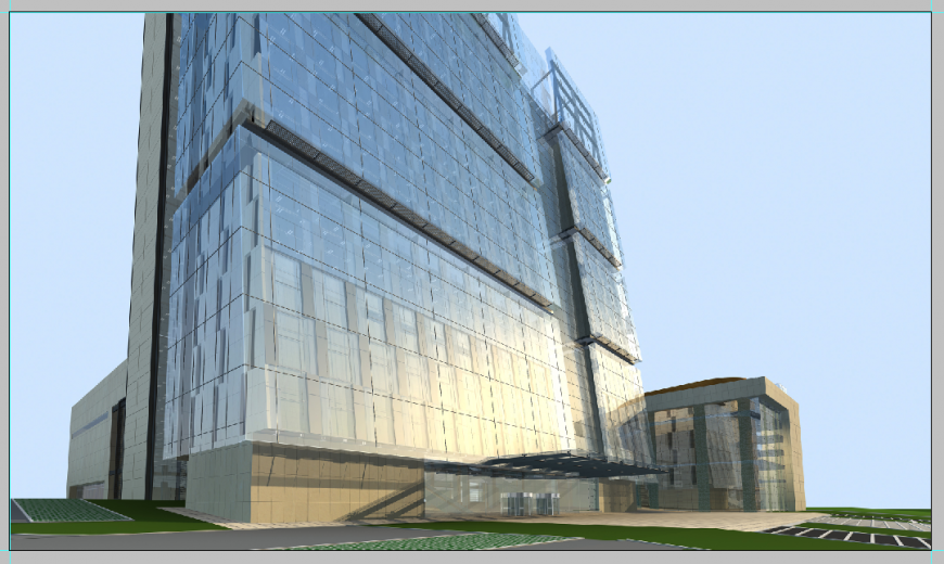 Co-operate building detail 3d model elevation PSD file