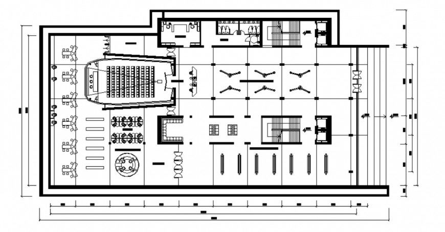 Co-operate office building drawings 2d view floor plan dwg file