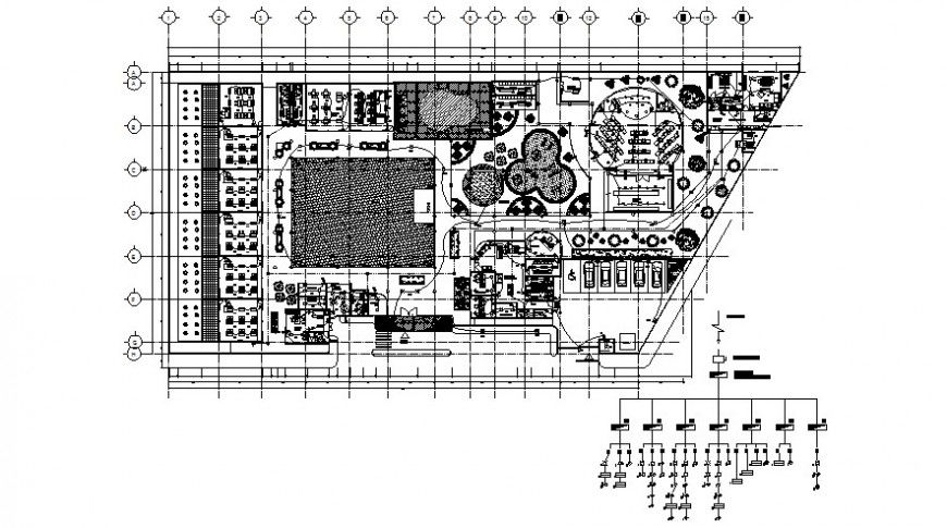 Co-operative building area drawing 2d view plan autocad software file