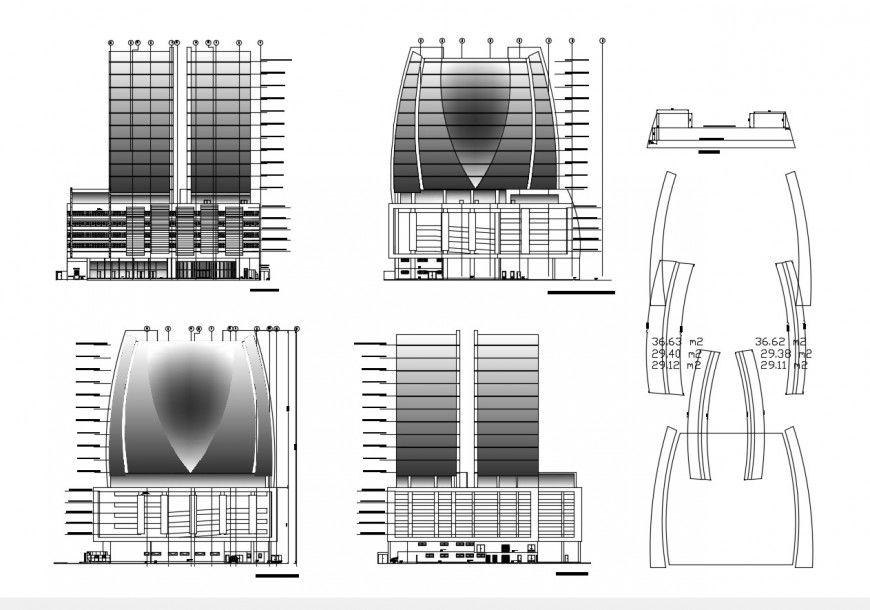 Co-operative building detail elevation 2d view CAD block autocad file
