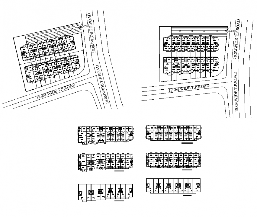 Co-operative building structure detail 2d view layout plan dwg file