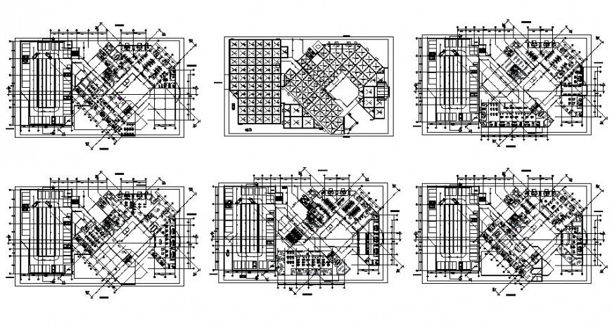 Co-operative building structure detail plan 2d view layout file in dwg format