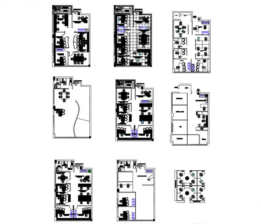 Co-operative office building detail 2d view layout plan in autocad format