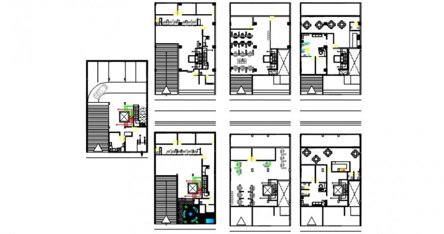 Co-operative saving and credit office floor plan distribution cad drawing details dwg file