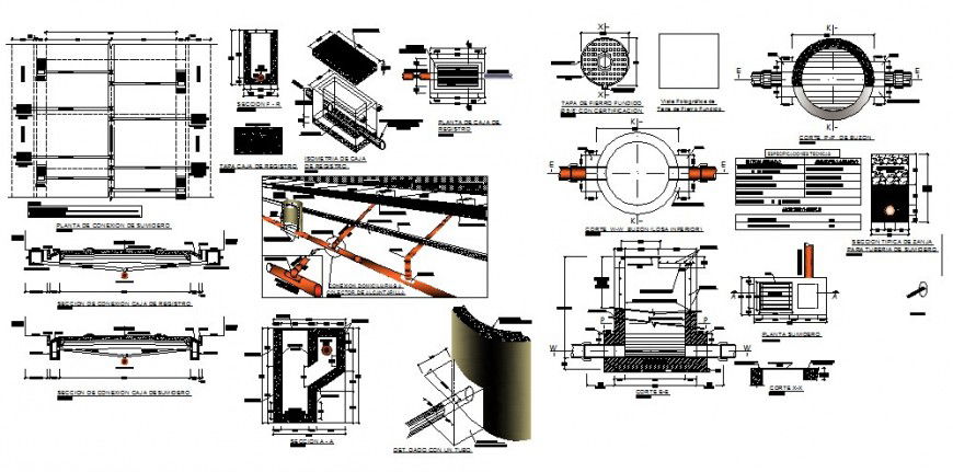 Cobble stone and pavement details of public garden dwg file