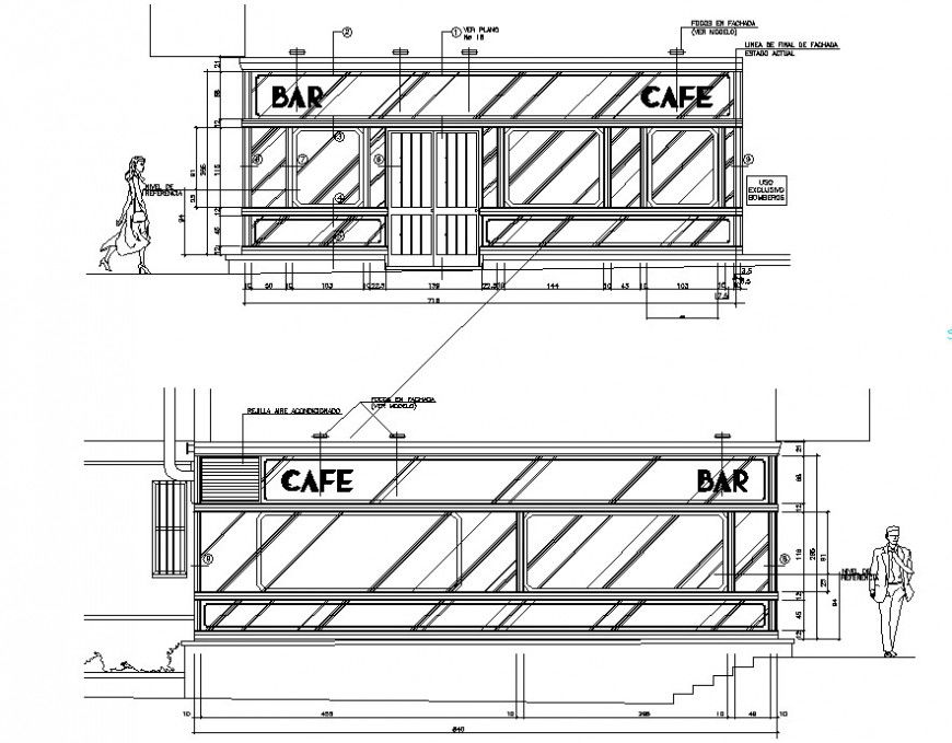 coffee bar elevation design cad file