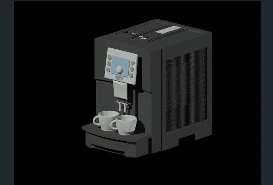 Coffee machine units 3d model autocad software file