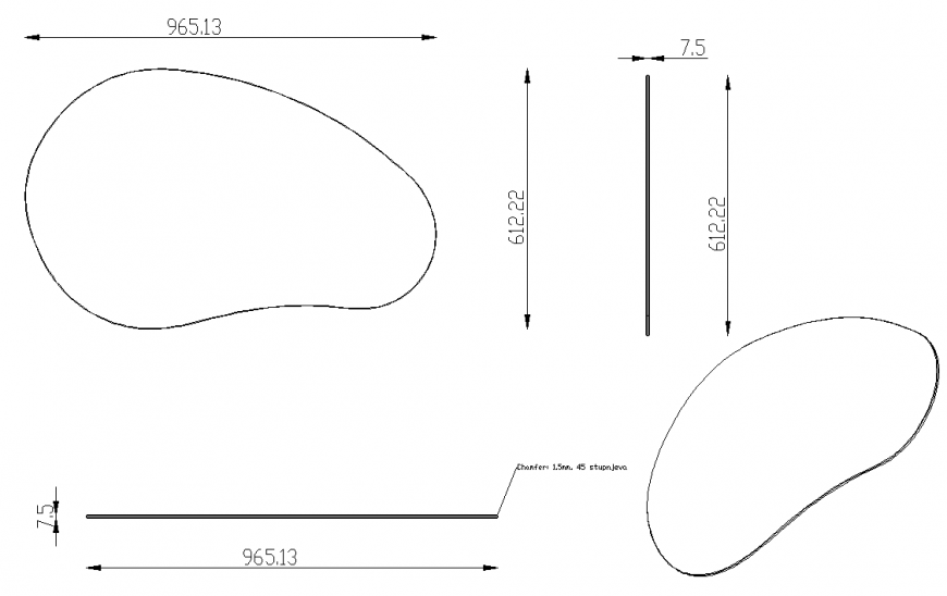 Coffee Table Design Drawing in AutoCAD Format DWG File