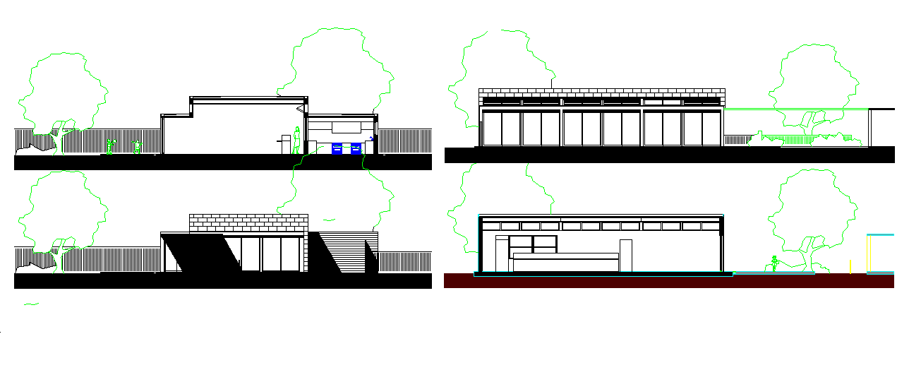 college elevation detail dwg file