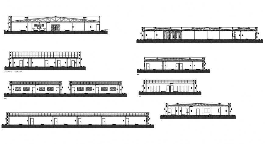 College building and class rooms all sided section cad drawing details dwg file