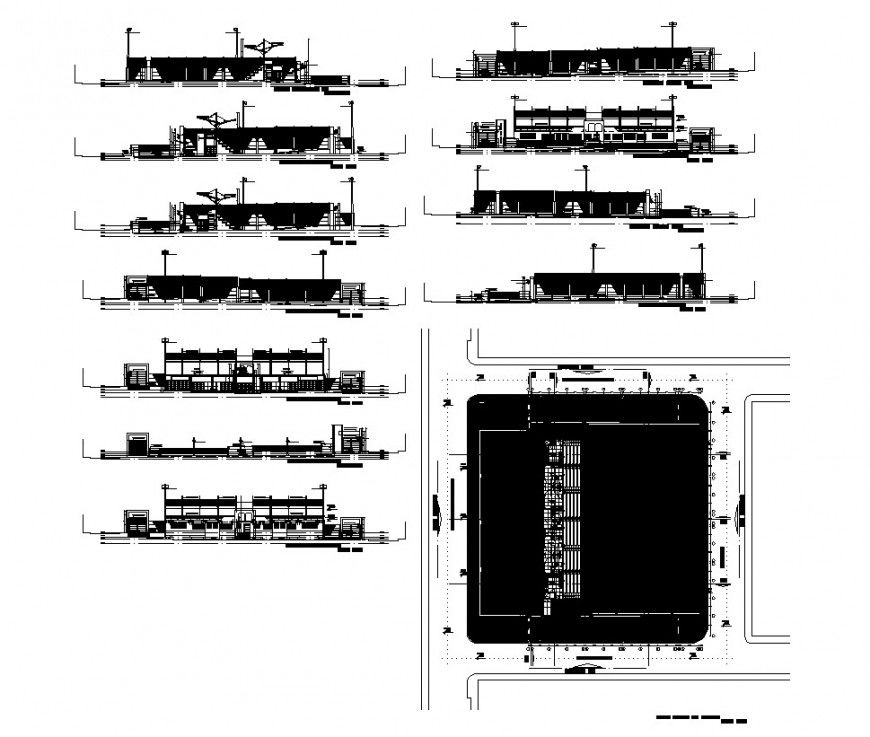 College building detail CAD structural block layout autocad file