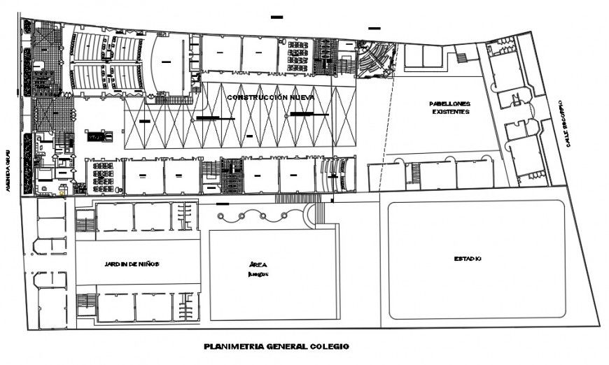 College building ground and first floor plan cad drawing details dwg file