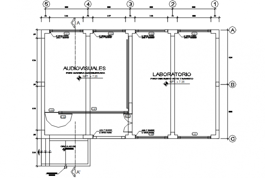 College classroom and laboratory plan cad drawing details dwg file