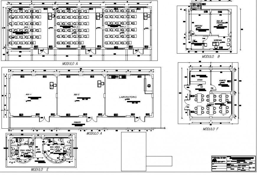 College classroom commercial building plan layout file
