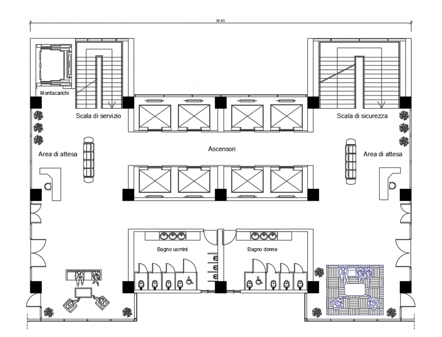 College ground floor layout plan details cad drawing details dwg file