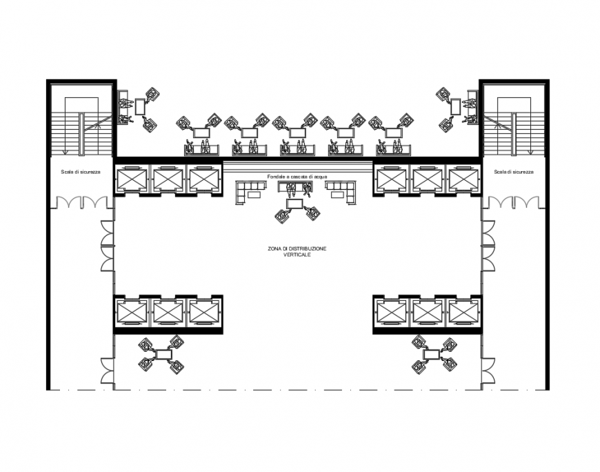 College waiting area structure layout details dwg file