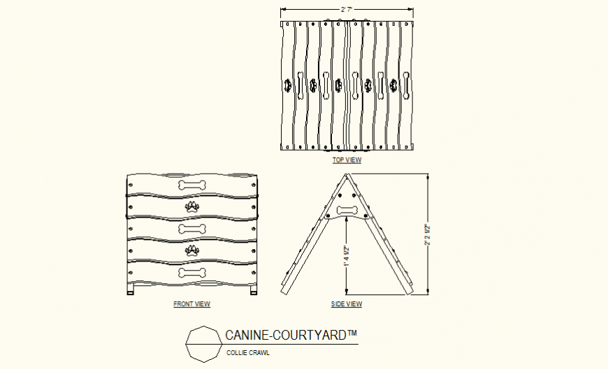 Collie crawl detail plan and elevation autocad file